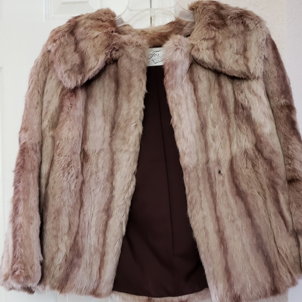 P0032.  Vintage rabbit fur coat